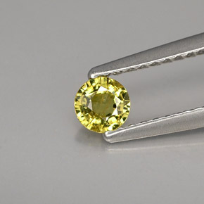 Granate demantoide amarillo natural de 0,28 ct, corte redondo, VS-SI