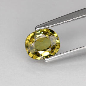 Granate demantoide verde natural de 0,62 ct, corte óvalo, VS