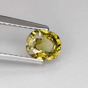 Granate demantoide verde natural de 0,62 ct, corte óvalo, VS