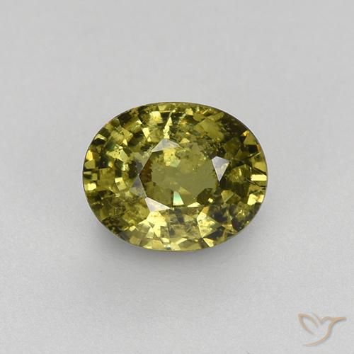 Granate demantoide verde natural de 0,47 ct, corte óvalo, VS-SI
