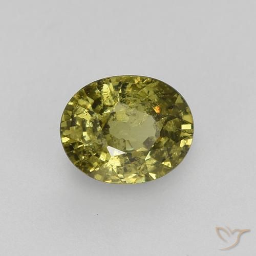 Granate demantoide verde natural de 0,47 ct, corte óvalo, VS-SI