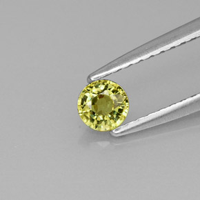 Granate demantoide verde natural de 0,27 ct, corte redondo, VS