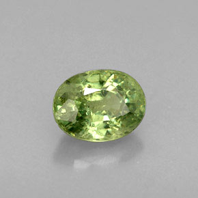 Granate demantoide verde natural de 0,79 ct, corte óvalo, VS-SI