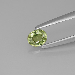 Granate demantoide verde natural de 0,28 ct, corte óvalo, VVS