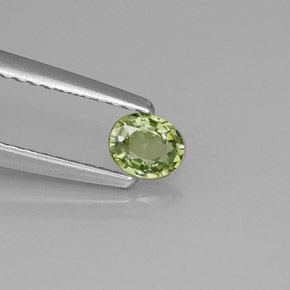 Granate demantoide verde natural de 0,28 ct, corte óvalo, VVS