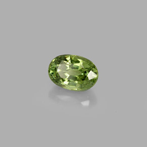 Granate demantoide verde natural de 0,72 ct, corte óvalo, VS