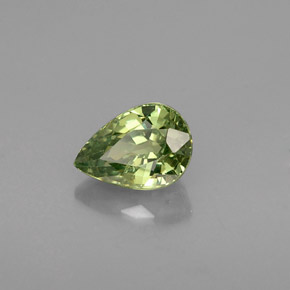 Granate demantoide verde natural de 0,58 ct, en forma de pera, VVS-VS
