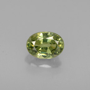 Granate demantoide verde natural de 0,68 ct, corte óvalo, VS