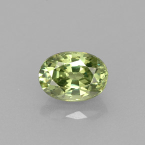 Granate demantoide verde natural de 0,72 ct, corte óvalo, VS