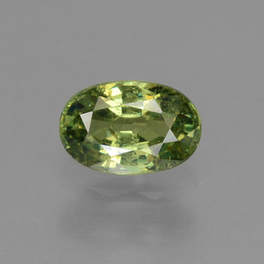 Granate demantoide verde natural de 0,66 ct, corte óvalo, VS