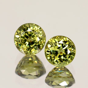 Gemas de granate demantoide verde natural de  ct, corte redondo, VS