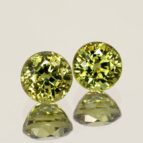 Gemas de granate demantoide verde natural de  ct, corte redondo, VS