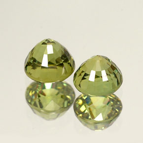 Gemas de granate demantoide verde natural de  ct, corte redondo, VS