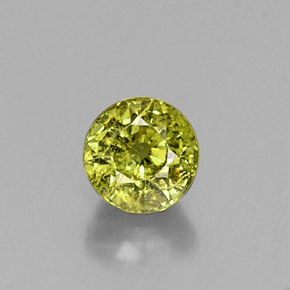 Granate demantoide verde natural de 0,65 ct, corte redondo, VS-SI