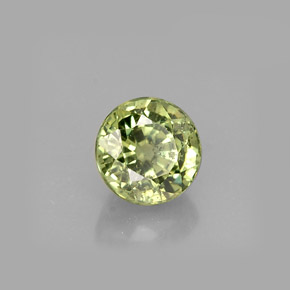 Granate demantoide verde natural de 0,58 ct, corte redondo, VS