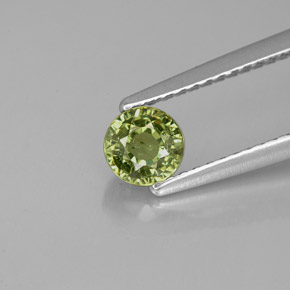 Granate demantoide verde natural de 0,61 ct, corte redondo, VS-SI