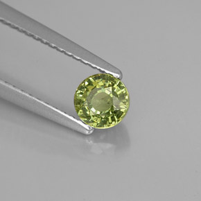 Granate demantoide verde natural de 0,61 ct, corte redondo, VS-SI