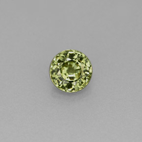 Granate demantoide verde natural de 0,47 ct, corte redondo, VS