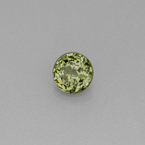 Granate demantoide verde natural de 0,47 ct, corte redondo, VS