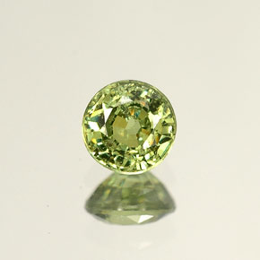 Granate demantoide verde natural de 0,53 ct, corte redondo, VS