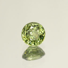 Granate demantoide verde natural de 0,53 ct, corte redondo, VS