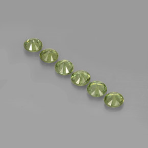 Gemas de granate demantoide verde natural de  ct, corte redondo, VVS-VS