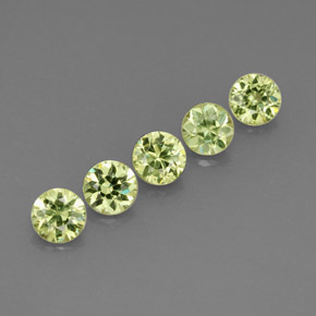 Gemas de granate demantoide verde natural de  ct, corte redondo, VVS-VS
