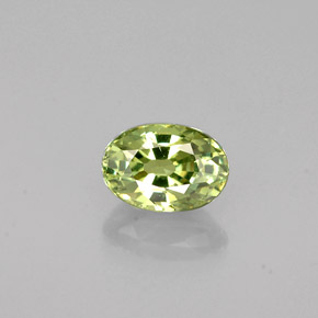 Granate demantoide verde natural de 0,64 ct, corte óvalo, VS