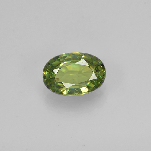 Granate demantoide verde natural de 0,48 ct, corte óvalo, VS