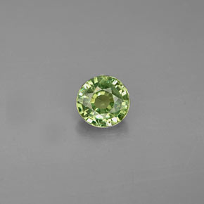 Granate demantoide verde natural de 0,47 ct, corte redondo, VS