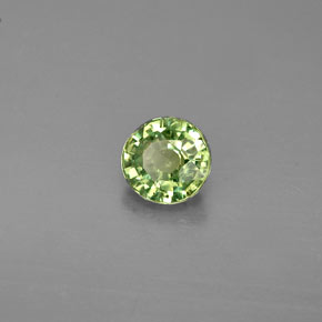 Granate demantoide verde natural de 0,47 ct, corte redondo, VS
