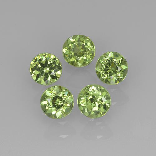 Gemas de granate demantoide verde natural de 1,13 ct, corte redondo, VVS-VS
