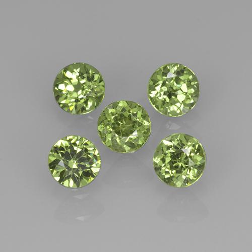 Gemas de granate demantoide verde natural de 1,13 ct, corte redondo, VVS-VS