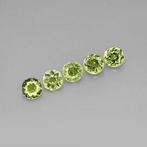 Gemas de granate demantoide verde natural de  ct, corte redondo, VS