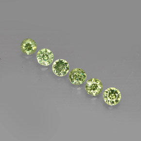 Gemas de granate demantoide verde natural de  ct, corte redondo, VS