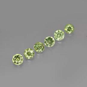 Gemas de granate demantoide verde natural de  ct, corte redondo, VS