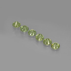 Gemas de granate demantoide verde natural de  ct, corte redondo, VS