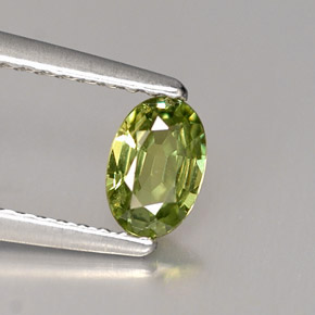 Granate demantoide verde natural de 0,42 ct, corte óvalo, VVS-VS