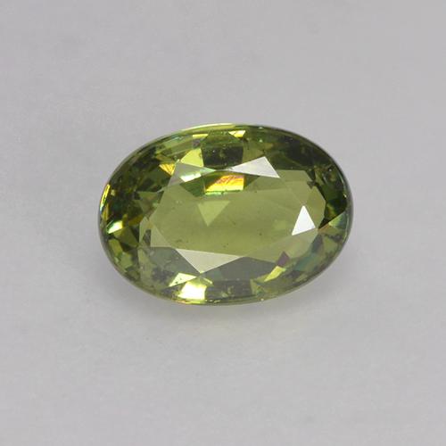 Granate demantoide verde natural de 0,64 ct, corte óvalo, VS