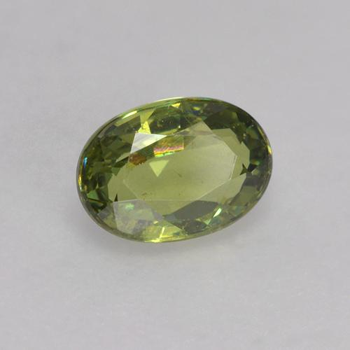 Granate demantoide verde natural de 0,64 ct, corte óvalo, VS