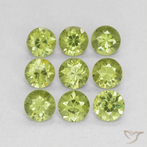1.41ctw Natural Verde amarillento Granate demantoide, Redondo, VS
