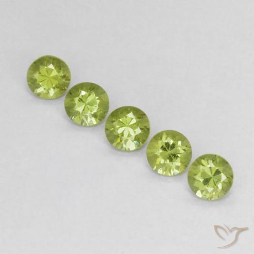 0.83ctw Natural Verde amarillento intenso Granate demantoide, Redondo, VS