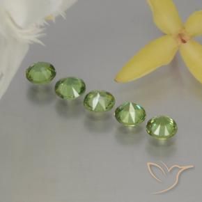 Gemas de Granate demantoide Verde cálido natural de 1.44 ct, Redondo, VS-SI