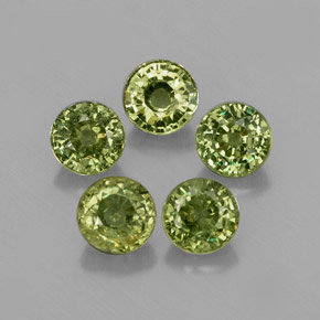 Gemas de granate demantoide verde natural de  ct, corte redondo, VS