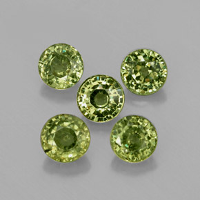 Gemas de granate demantoide verde natural de  ct, corte redondo, VS