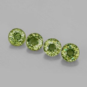 Gemas de granate demantoide verde natural de  ct, corte redondo, VS