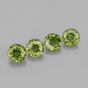 Gemas de granate demantoide verde natural de  ct, corte redondo, VS