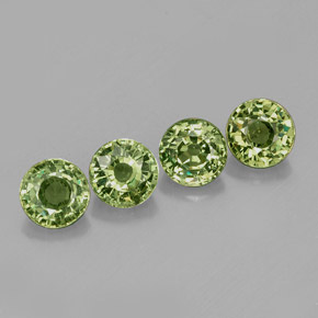 Gemas de granate demantoide verde natural de  ct, corte redondo, VS