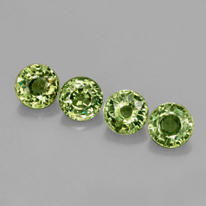 Gemas de granate demantoide verde natural de  ct, corte redondo, VS
