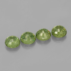Gemas de granate demantoide verde natural de  ct, corte redondo, VS